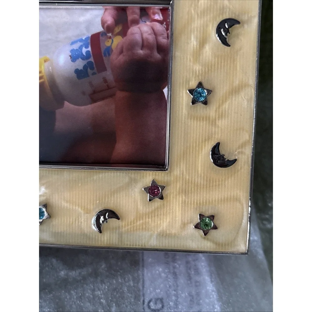 Astor Lane Baby Keepsake Photo Storage Box Yellow Moon Stars New in Box 10x8